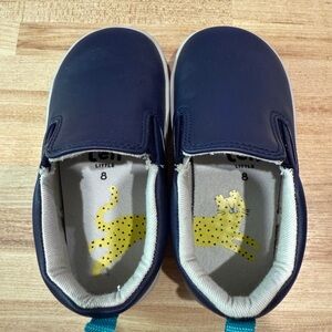 Ten Little Navy Slip-On Sneakers, Size 8